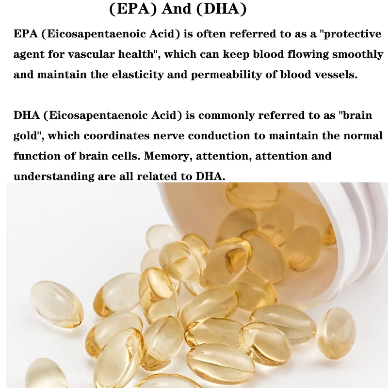 

Fish Oil Softgels 300 Capsules Concentrated Deep Sea Fish Oil DHA EPA Omega Help Brain Eyes Nervous System And Improves Immunity