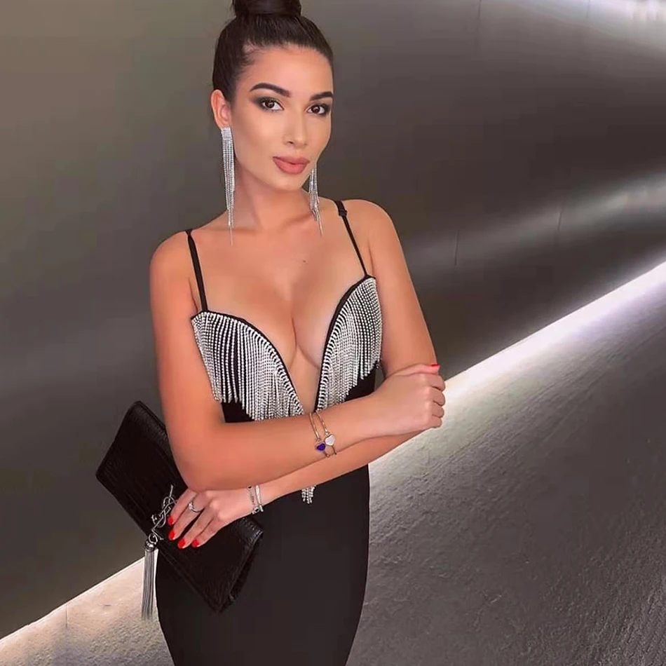 Лето 2021 новый стиль высокое качество кристальная кисточка сексуальное без