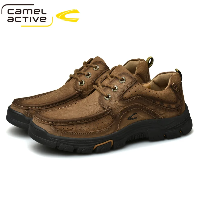 Мужские походные Туфли Camel Active натуральная кожа Нескользящие дышащие мягкие