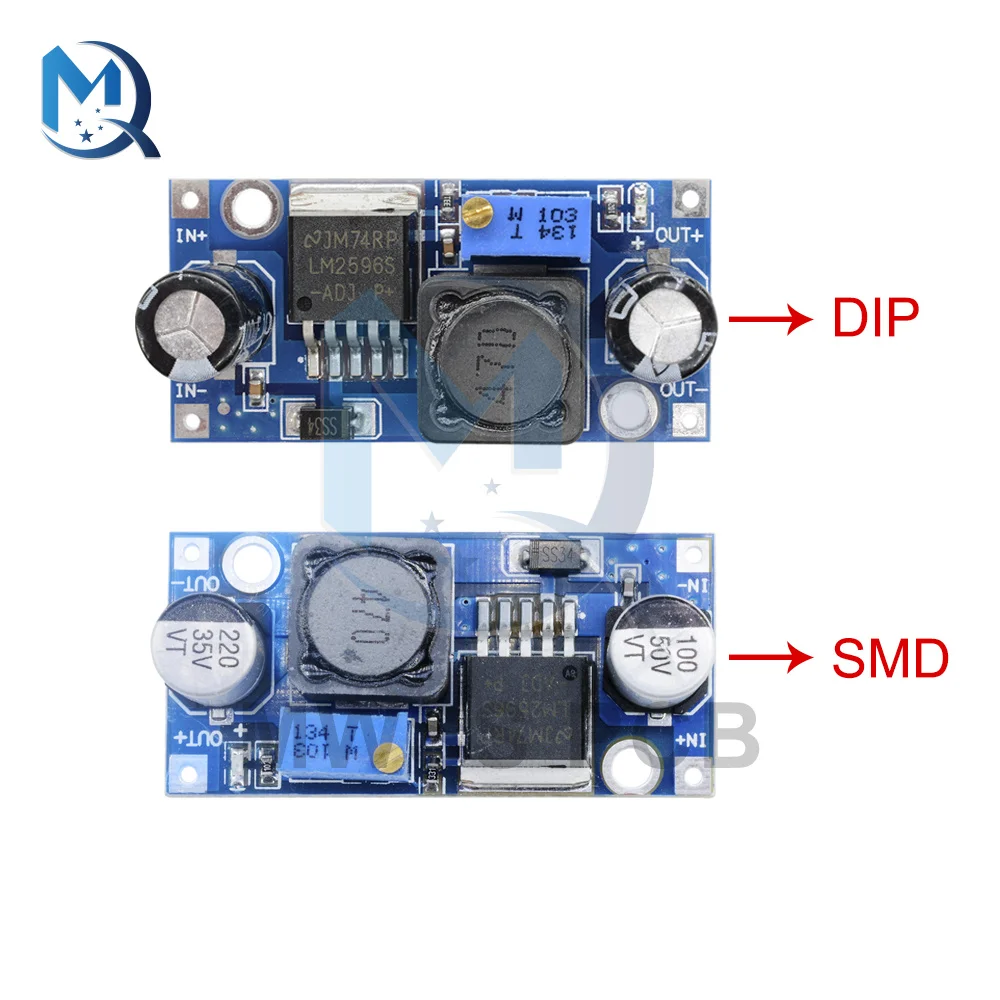 

DC-DC 24V 12V 5V 3V LM2596 LM2596s Buck Step-down Power Supply Module 3A Adjustable LM2596S-ADJ Voltage Regulator Board