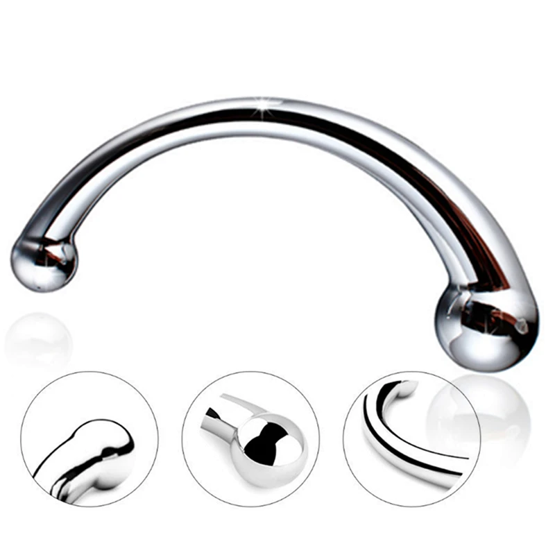 Двухсторонняя Нержавеющая сталь G Spot палочка массаж Stick чистого металла пенис P