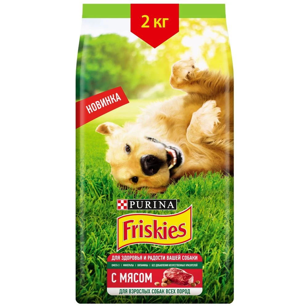 Cухой корм Friskies для взрослых собак с мясом Пакет 2кг goods products treats - купить по