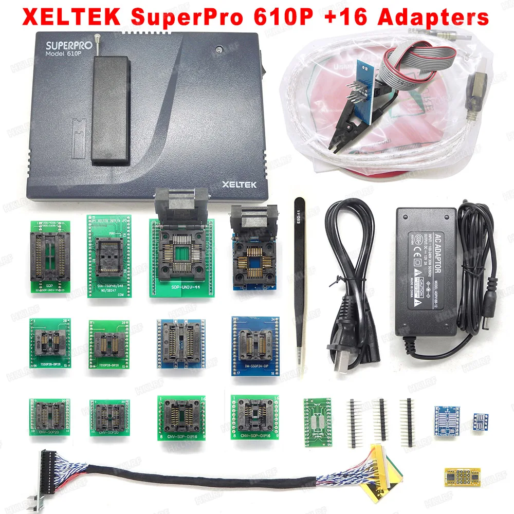 XELTEK SuperPro 610P Универсальный программатор с 48 универсальными штыревыми драйверами+ 45 адаптеров ISP EDID код