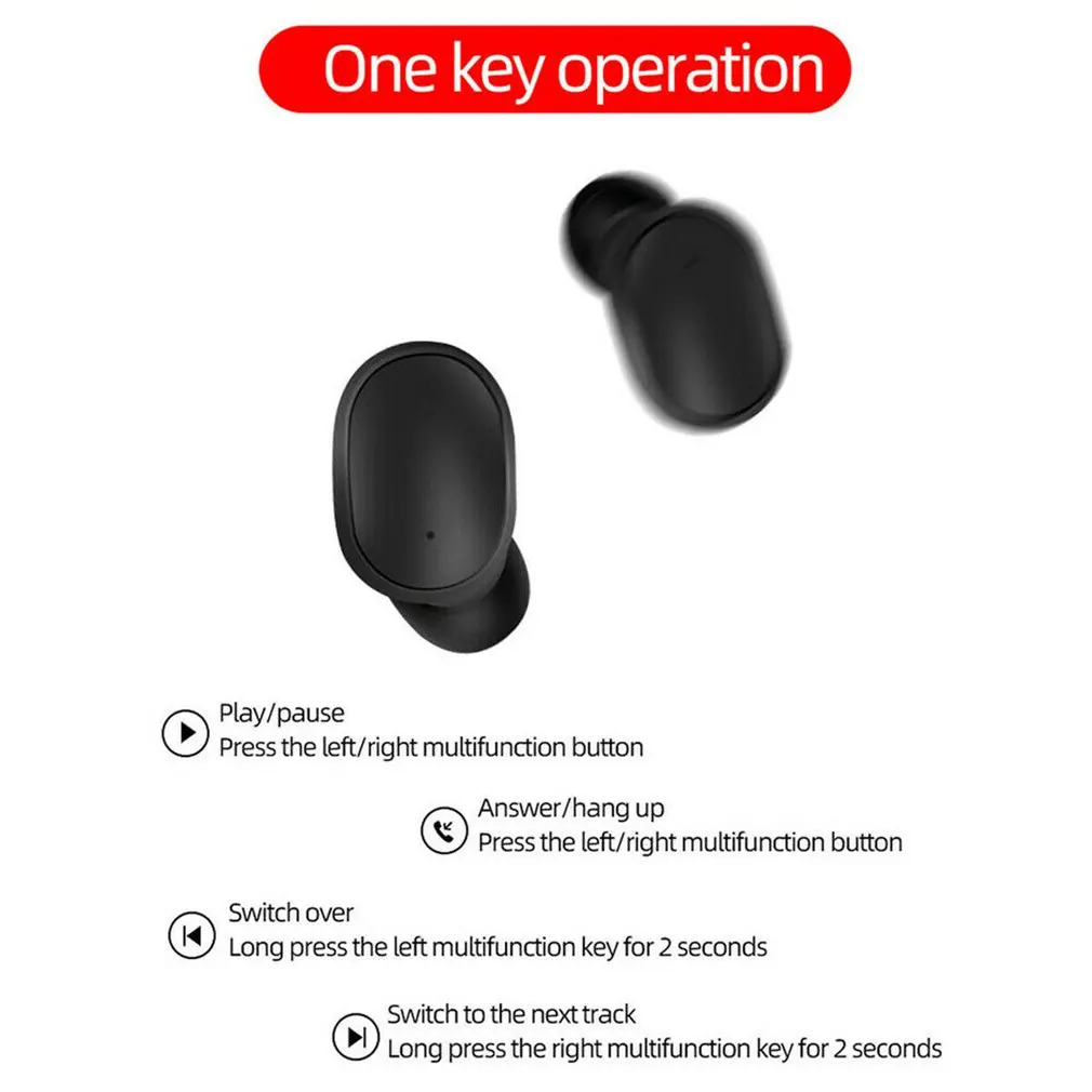 

A6S Stereo Headset Wireless 5.0 Earphone Headphone Earbuds Cordless Headset For Mobile Phone