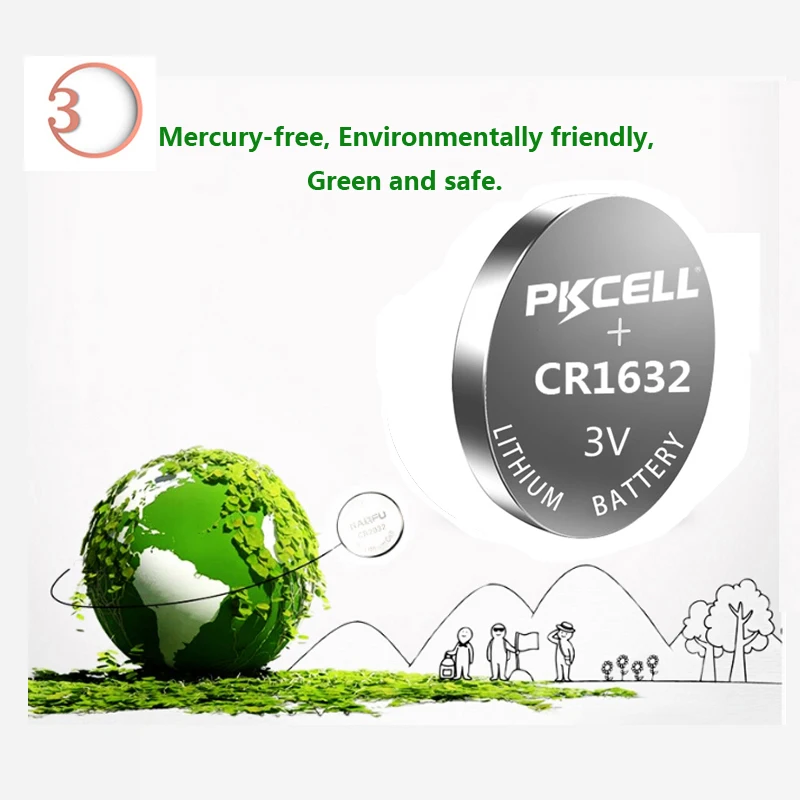 

10Pcs/PKCELL 3V CR1632 CR1632 CR 1632 ECR1632 DL1632 KCR1632 LM1632 3V lithium Button Cell battery Batteries for Toys watch