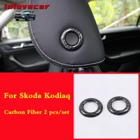 for skoda kodiaq 2017 2019 car seat arona accessories interior headrest adjustment knob cover carbon styling trim decoration