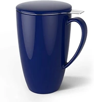 201 103 porcelain tea mug with infuser and lid 15 oz navy tea cup with infuser green tea stainless infuser metal mesh tea