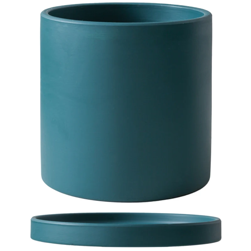 1 шт. керамические цветочные горшки цилиндрические суккуленты зеленый горшок для