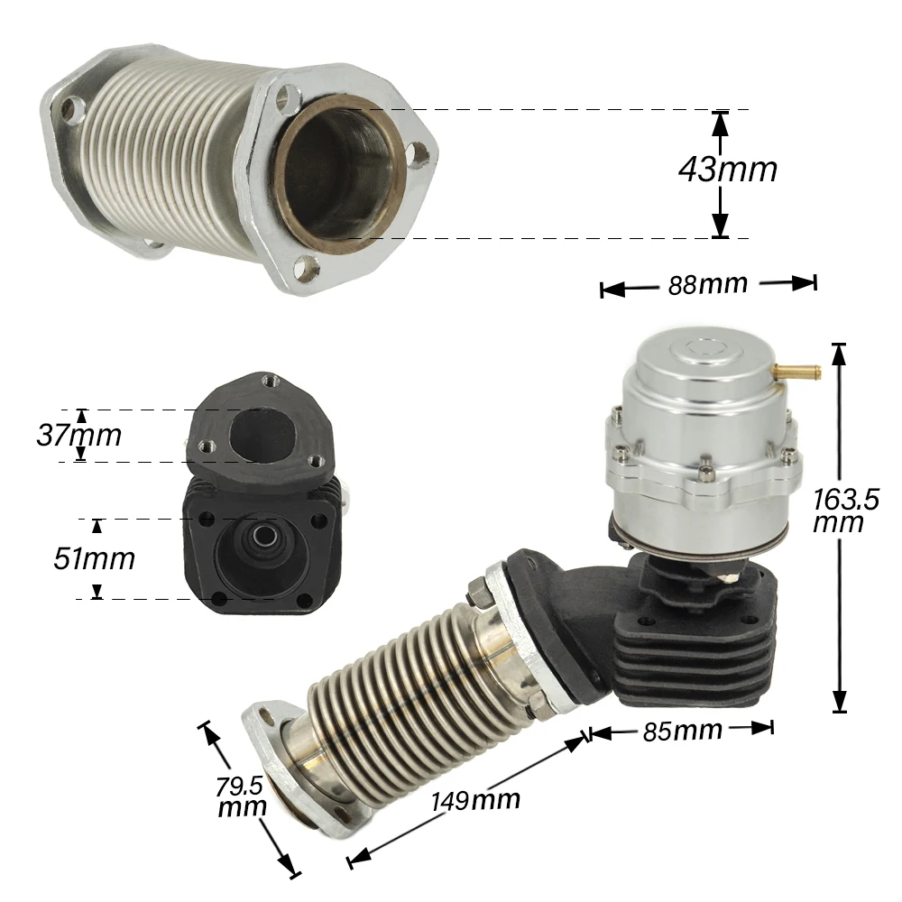 Фото Отходные ворота для RS2, мусорный Турбокомпрессор Audi S2 S4 C4 20V Turbo VR6 R32/2,8 24V №5