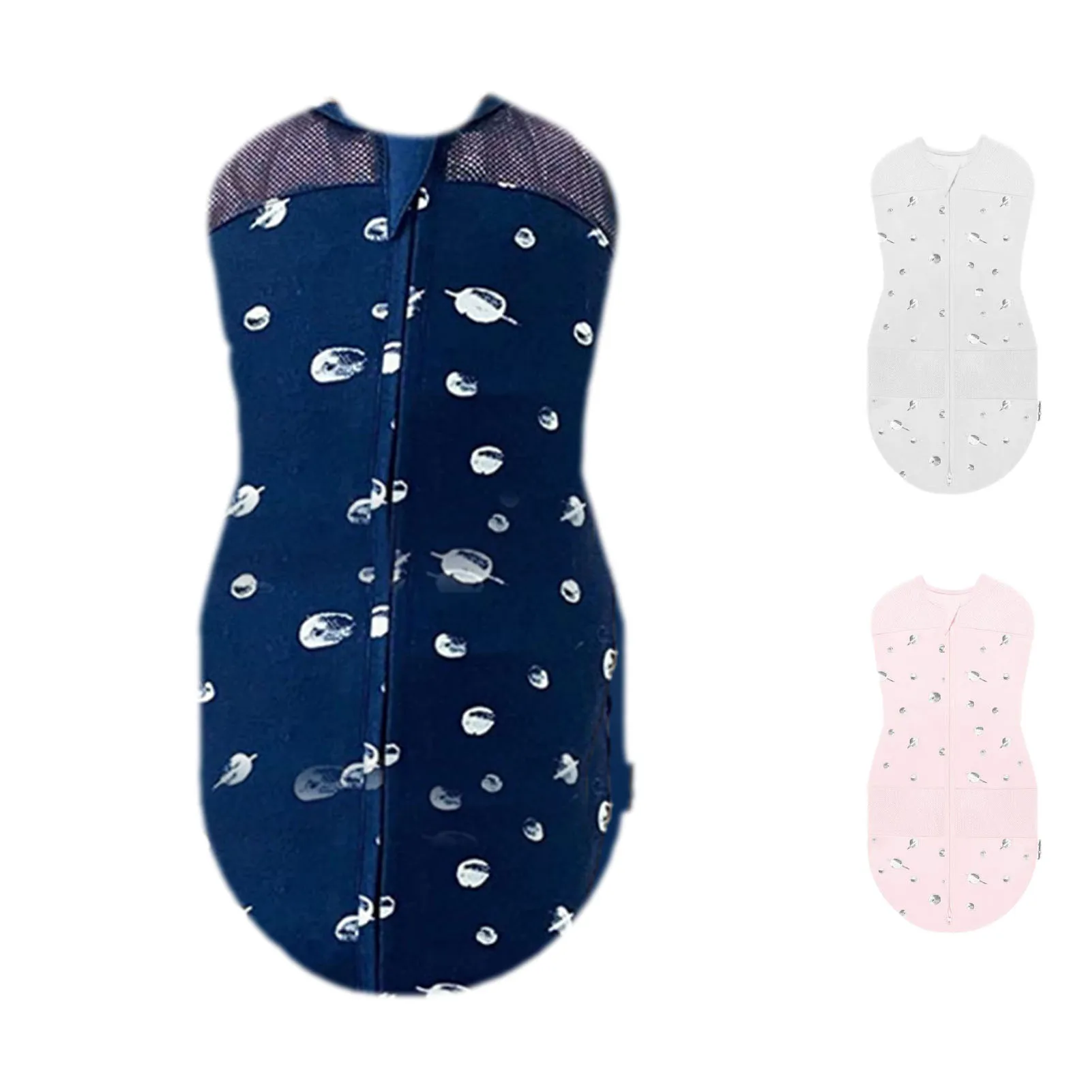 

Baby Swaddle Blanket Newborn Envelope Bundle Wrap Swaddle Soft 100% Cotton Zipper Closure Sleeping Bags Prevent Running Around