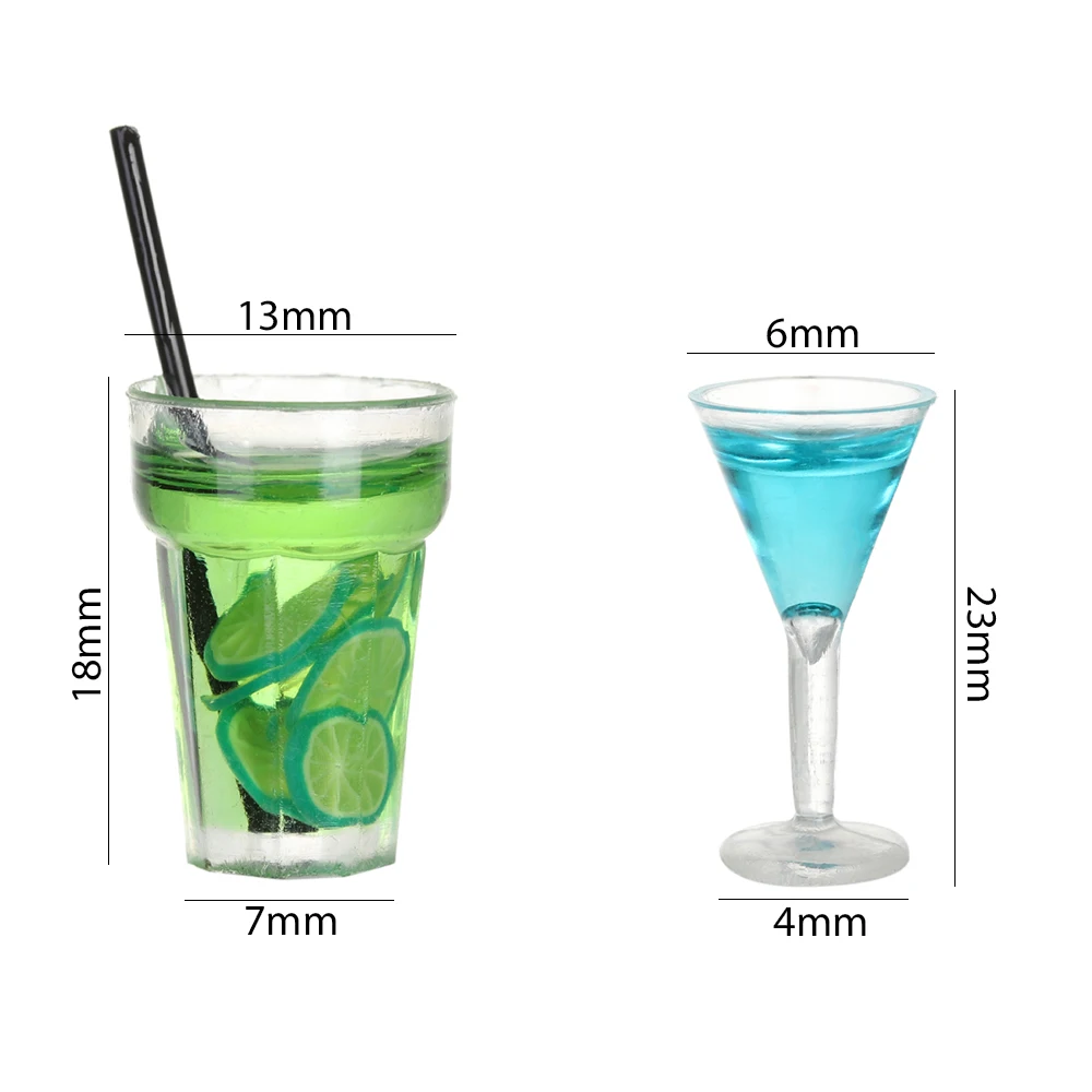 

1PC Mini Dollhouse Cup DIY Scene Model Lovely Miniature Cocktail Fruit Tea Decoration Resin Ornaments Doll House Accessories