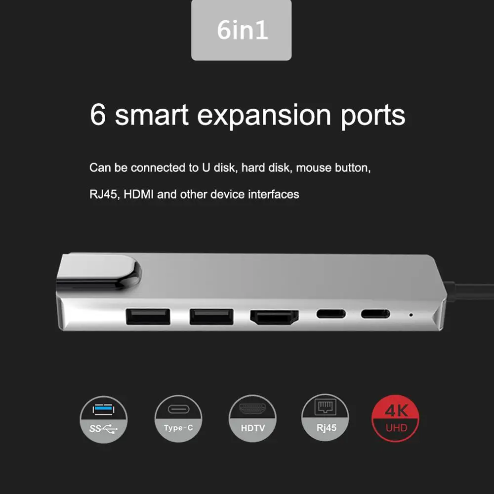 Usb-хаб C концентратор для Мульти USB 3,0 HDMI адаптер Ethernet Rj45 Lan адаптер для MacBook Pro type C 3,0 сплиттер 3 порта USB C концентратор
