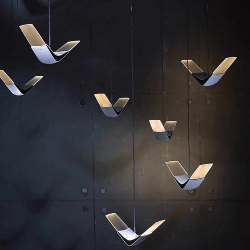 

IKVVT Nordic Creative Seagull Pendant Lights LED Wall Decor Lamp For Bar Dinning Room Suspension Luminaire Light Fixtures