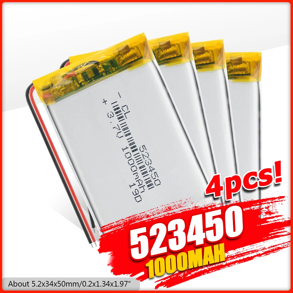503450 литий полимерный Перезаряжаемые батарея 3 7 V Li Ion батареи емкостью 1000 мАч для