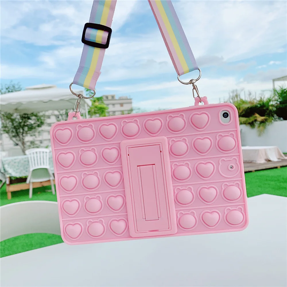 

Love Shoulder Strap Decompression Flat Cover For Samsung A7 LITE 8.7Inch/S6 LITE 10.4Inch/T515 10.1Inch Silicone Computer Cover