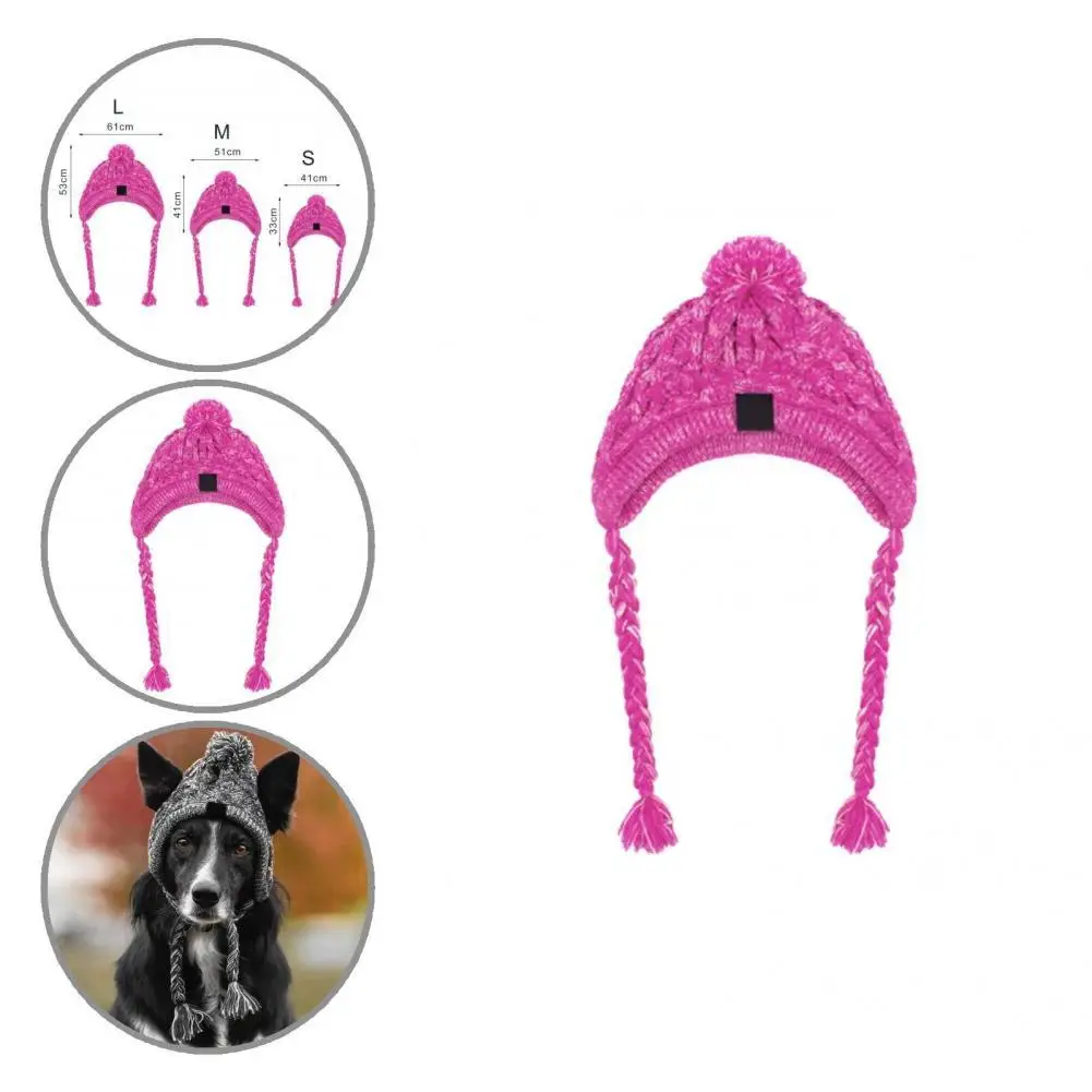 

Wear Resistant Useful Classic Warm Knit Dog Hats Accessory Comfortable Dog Knitted Hat Reusable for Winter