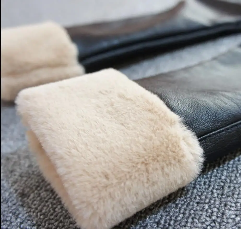 

Baby Girls Winter Kids Thick Velvet faux leather Pants Children Warm Trousers PU Leather Slim Pant