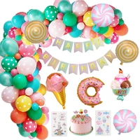 71pcsset ice cream candy bar birthday party decorations donuts theme balloon garland candyland party decorations girl supplies