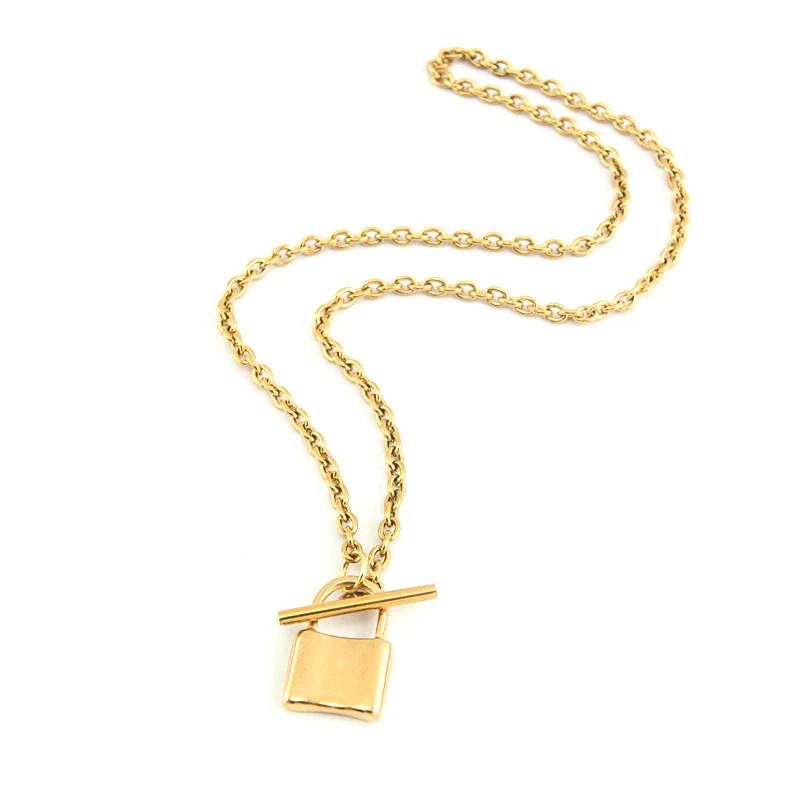 Женская цепочка с подвеской-замком из нержавеющей стали | Украшения и аксессуары