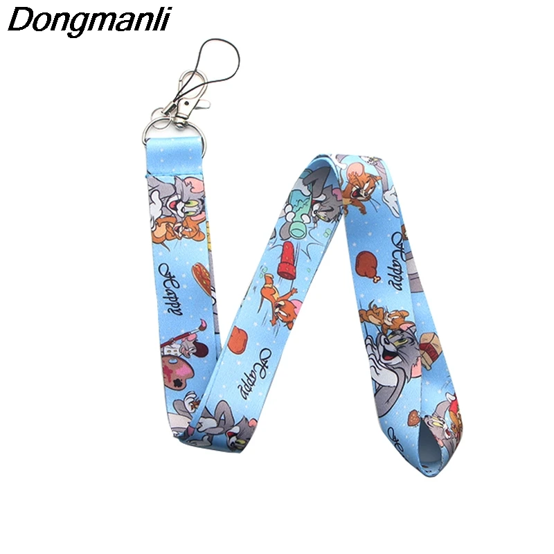 PC201 Кот брелок шнур значок ID карабином новые стильные тесёмки оптом/Мобильный