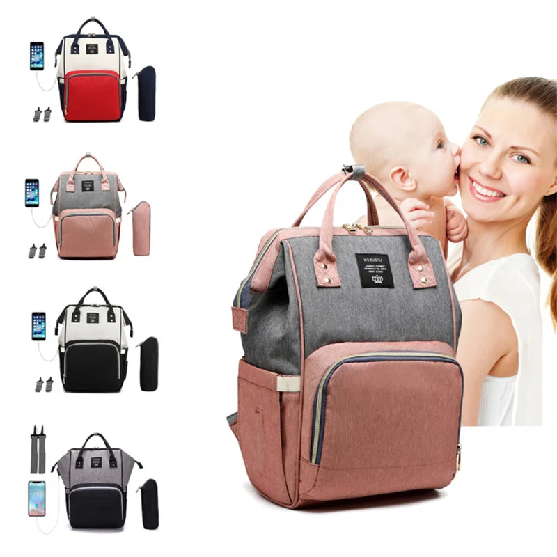 

Fashion Baby Diaper Bags Large Capacity Nappy Bag Waterproof Mummy Bags Maternity Travel Backpack Nursing Handbag for Mom