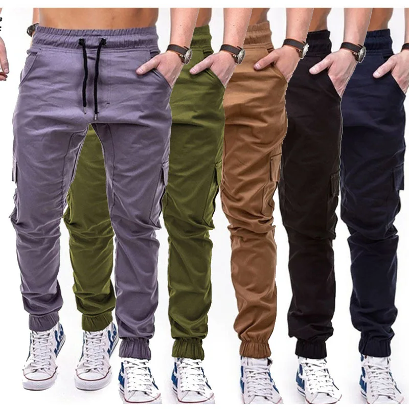 

2021 nueva marca men pants straight leg de los hombres de algodon de corte Slim urbano pierna recta Casual pantalones de chandal