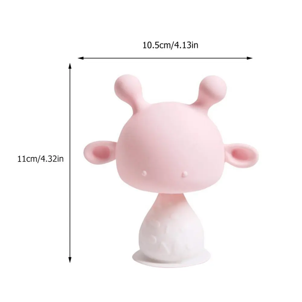 

1Pc Fawn Shaped Molar Stick Decorative Teething Baby Teether Plaything Pink