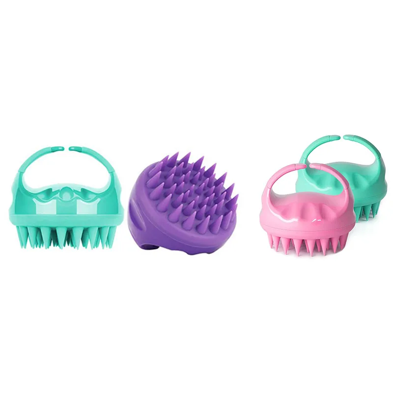 

2 щетки-шампуни, массажер для головы, с мягким силиконовым массажером для головы, для здорового роста волос, влажный и сухой