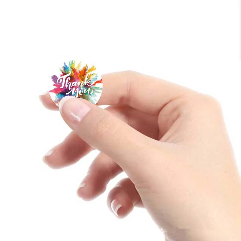 Новинка 8 потрясающих дизайнов круглые цветы спасибо наклейка s 1 дюйм