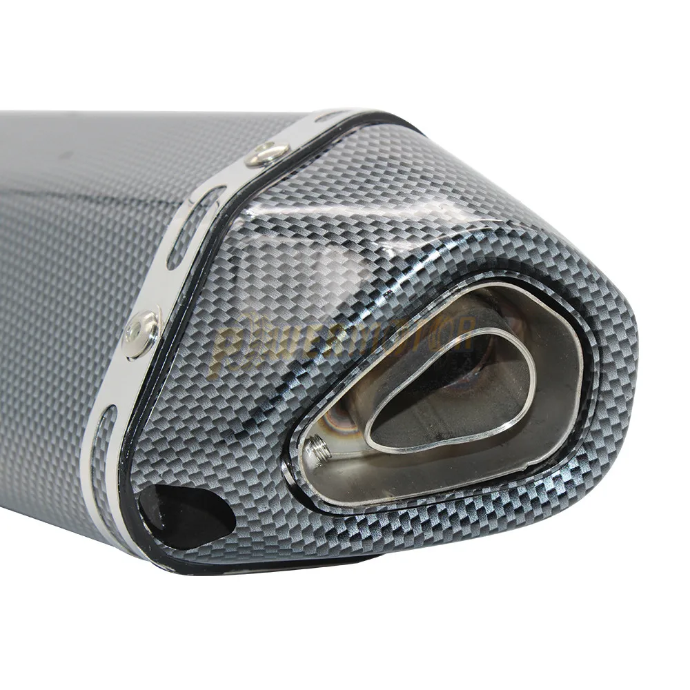

51mm Motorcycle Exhaust Carbon Fiber Modify Exhaust Muffler Pipe Scooter Pit Bike Dirt Bike Motocross Scooter