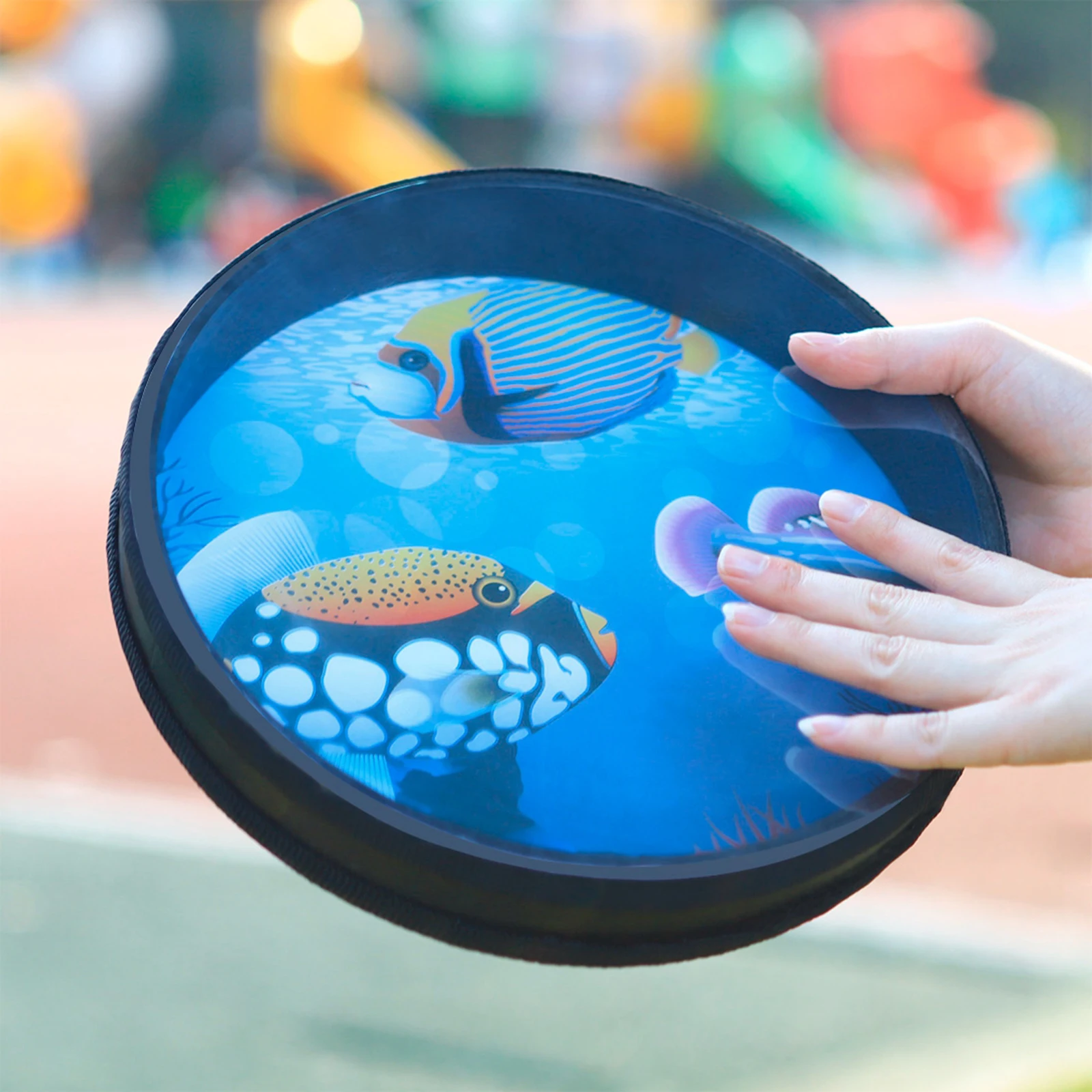 

10" Wave Bead Drum Sea Sound Musical Educational Instrument Percussion