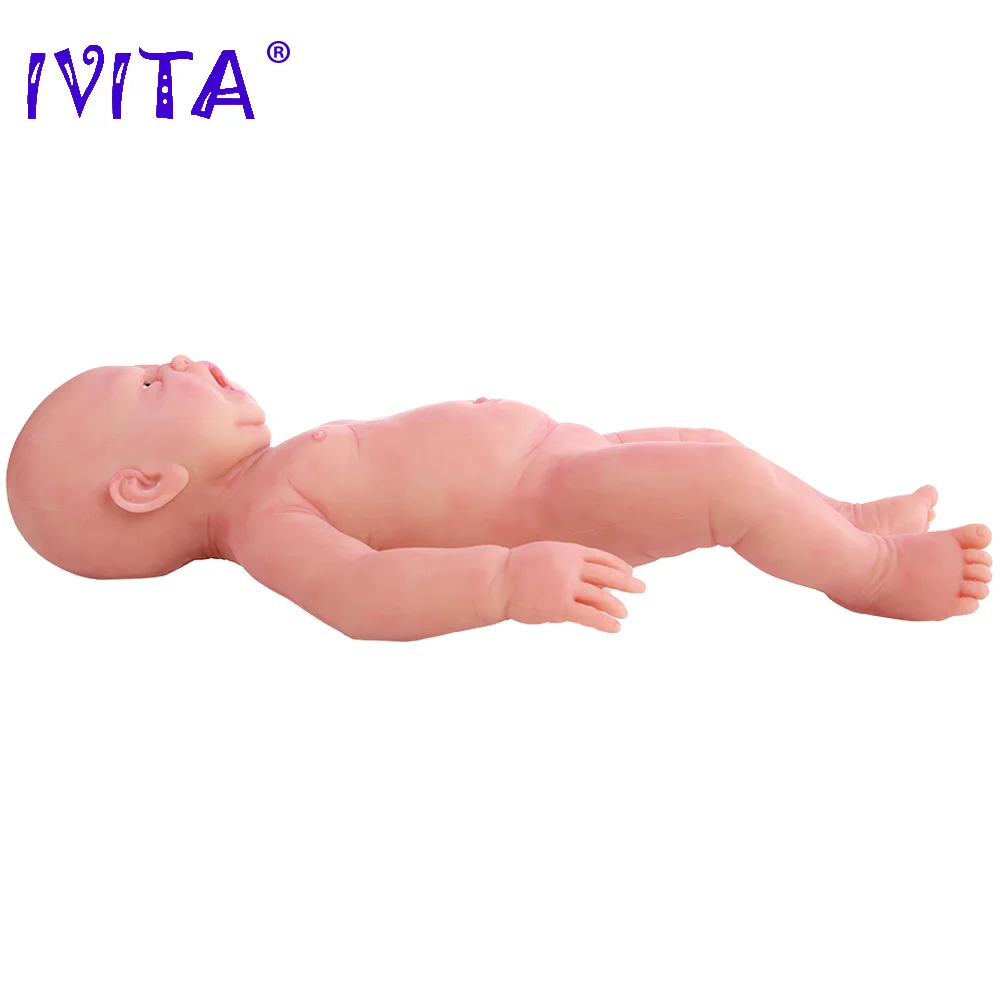 IVITA WG1807, 57 см, 5900 г, полностью силиконовые детские куклы, Плачущие девушки, Глаза открываются, реалистичные, Boneca, живые детские игрушки, могут принимать соски