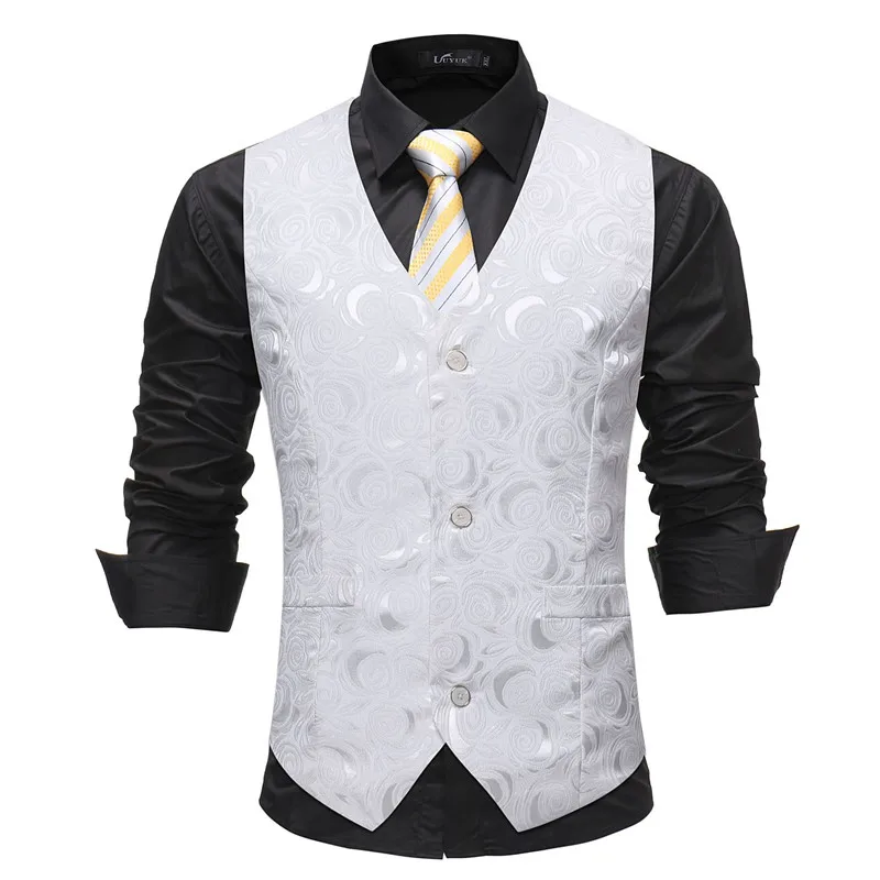 

Men's Classic Party Wedding Dress Paisley Waistcoat High Quality Elegant Formal Business Colete Social Masculino Mens Suit Vest