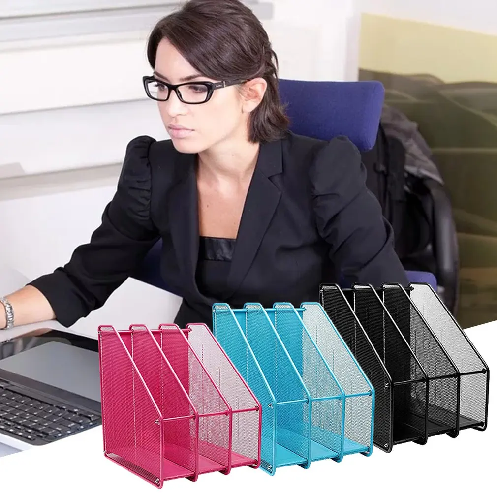 Держатель для офисных книг легко собрать тройной стеллаж хранения документов из