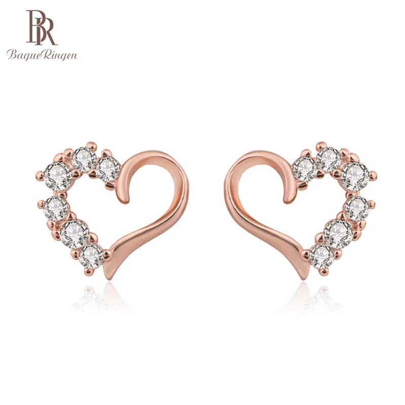 Женские серьги в форме сердца Bague Ringen серебро 925 пробы модные ювелирные изделия