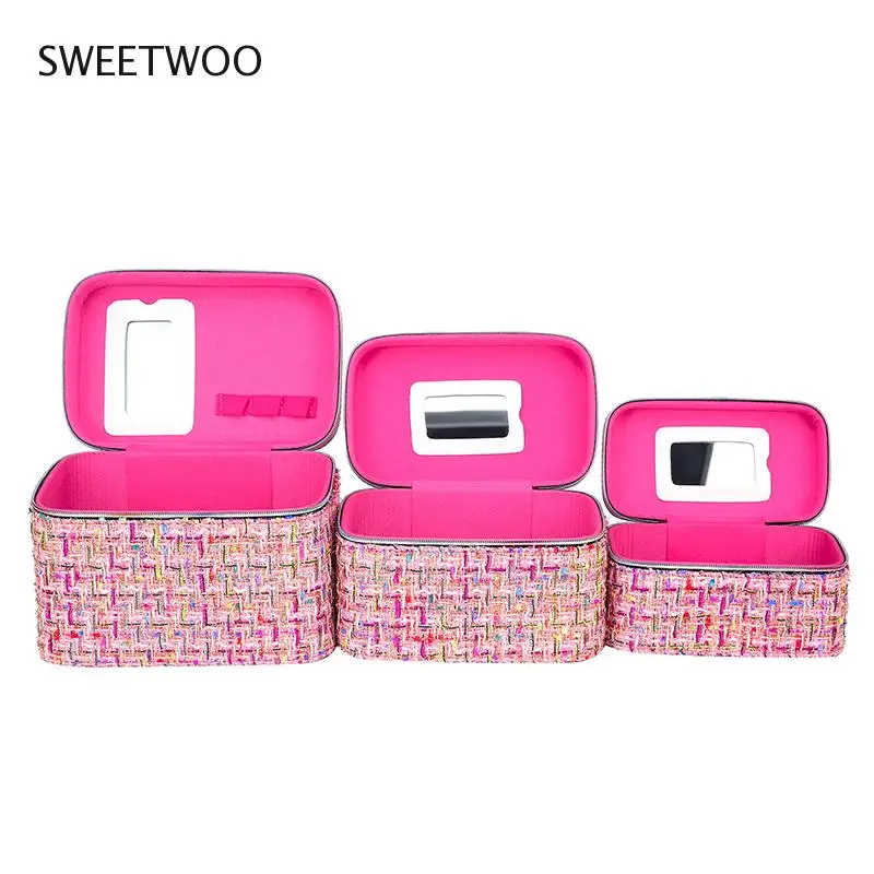 

Woven cosmetic bag 2021 fashion new high-quality large-capacity storage box suitcase