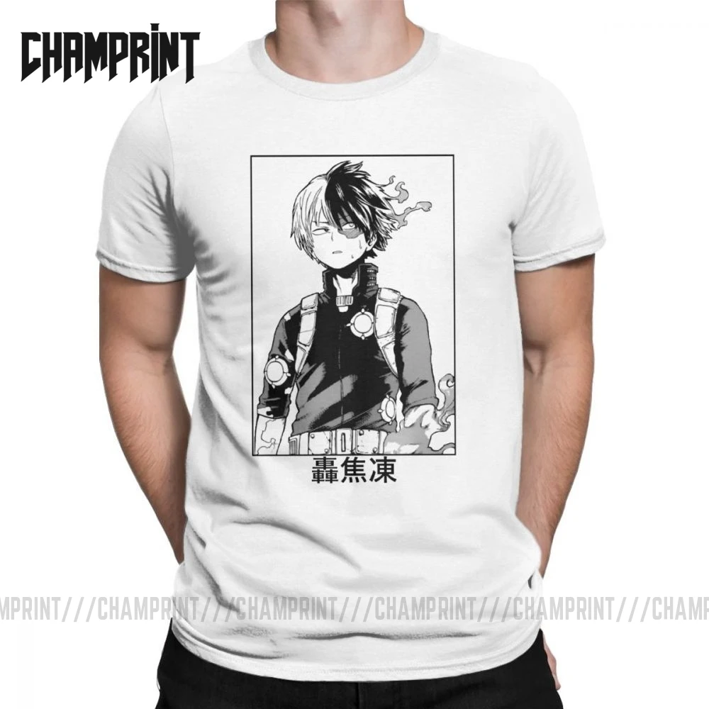 Todoroki Shoto мой герой футболка для мужчин Boku без Топ костюмированной вечеринки по