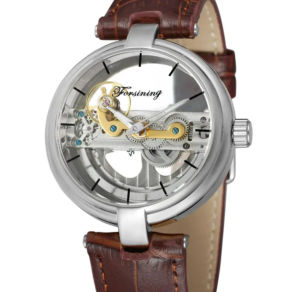 Ультратонкие серебряные автоматические механические мужские часы Tourbillon из натуральной кожи ремешок прозрачный циферблат спортивные часы мужские Relojes