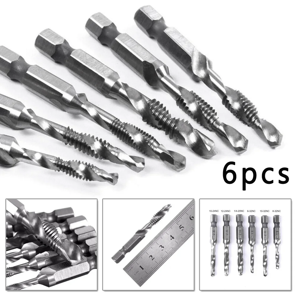 Набор сверл из быстрорежущей стали с шестигранным хвостовиком 1/4 6 шт.|Сверла| |
