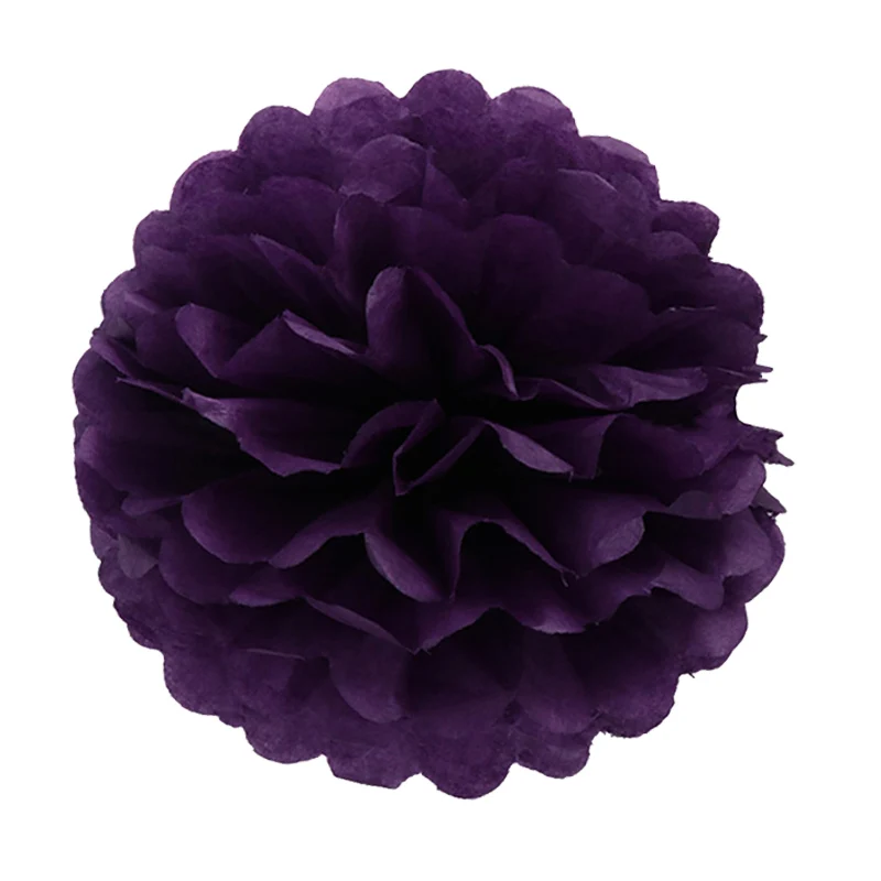Dark purple JOY-ENLIFE, 1 шт., 30 см(12 дюймов), папиросная бумага, помпоны, бумага для детского душа, цветок, свадьба, день рождения, вечеринка, Рождество, Декор - Цвет: Dark purple