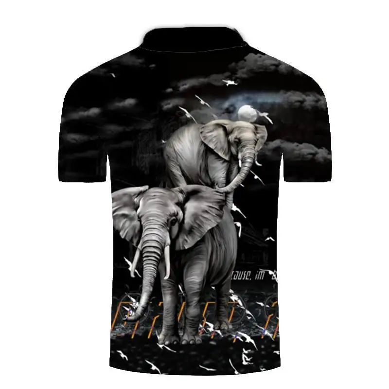 

2020 new polo shirt men Summer Polos Men Business Elephant 3D printed Fashion Summer Short-sleeve Casual Shirts polo homme