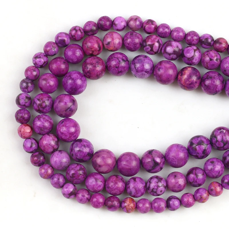

Natural Stone Beads Rose Red Wheat Stone Round Loose Spacer Beads 15''Strand 6/8/10mm for Jewelry Making DIY Bracelet