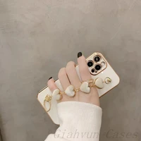 europe popular plating heart metal bracelet chain case for iphone 13 11 pro max 12 pro mini xr xs x 6s 7 8 plus se phone cover