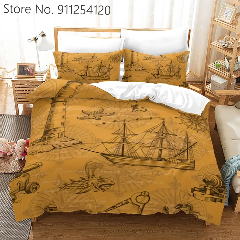 2/3 шт. пиратские комплекты пододеяльников в стиле ретро одеяло для кровати с