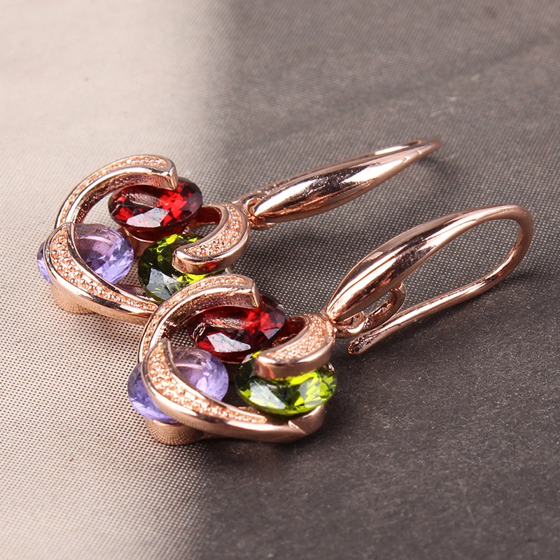 Женские модные серьги новинка 2019 кубический циркон цветы висячие в форме розы