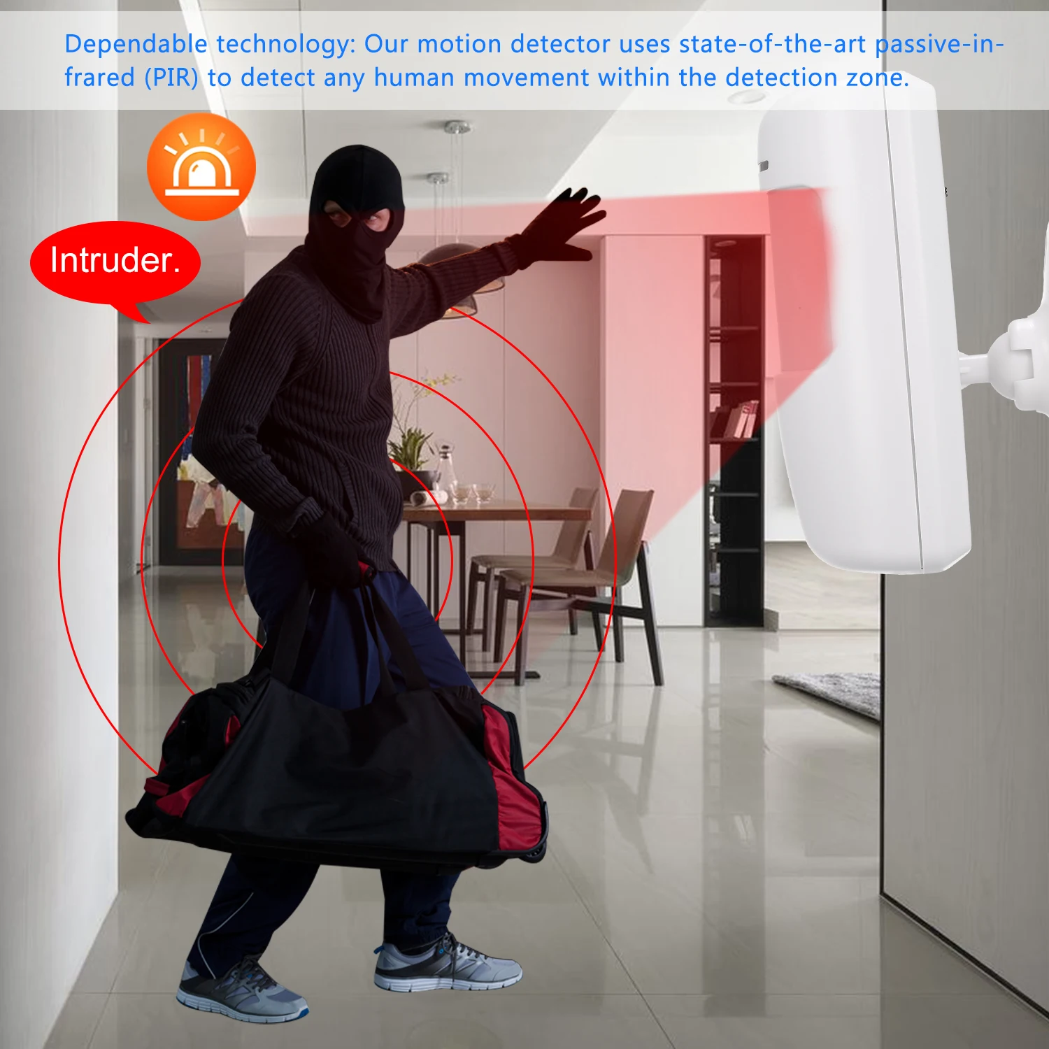 433 МГц Беспроводной PIR Сенсор детектор движения для дома охранной сигнализации