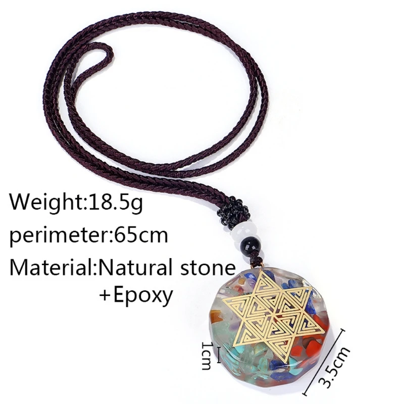 

Orgone Pendant Necklace Metatron Cube Orgonite Energy Pendant 7 Chakras Reiki Healing EMF Protection Crystal Necklace #17