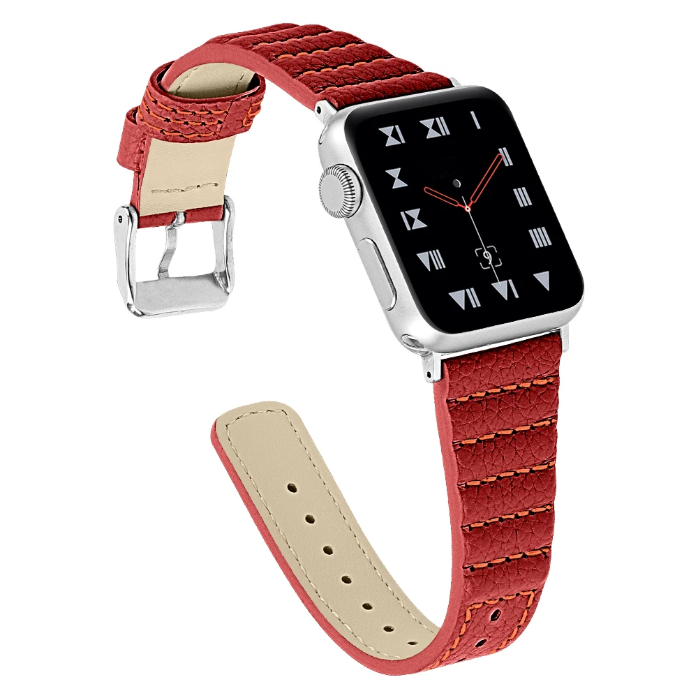 Ремешок кожаный волнистый для Apple Watch Band Series SE/6/5/4/3/2 44/40 мм 42/38 мм|Ремешки часов| |
