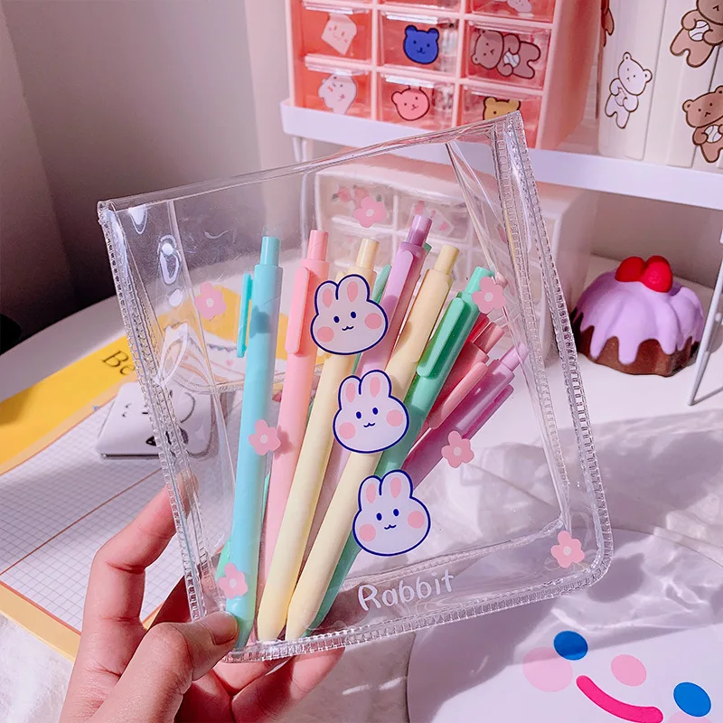 

Homemade Cosmetic Bag PVC Transparent Winding Line Storage Bag Stationery Skin Care Travel Storage Organizer Bags