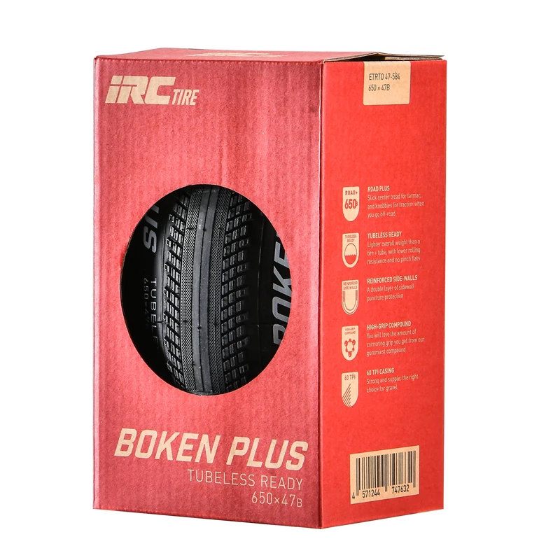 Бескамерные шины для шоссейного велосипеда IRC BOKEN PLUS 650x4 2/47C 60TPI складные